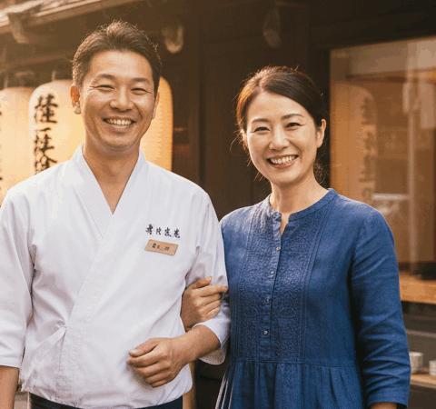 夫婦で営む飲食店の経営者