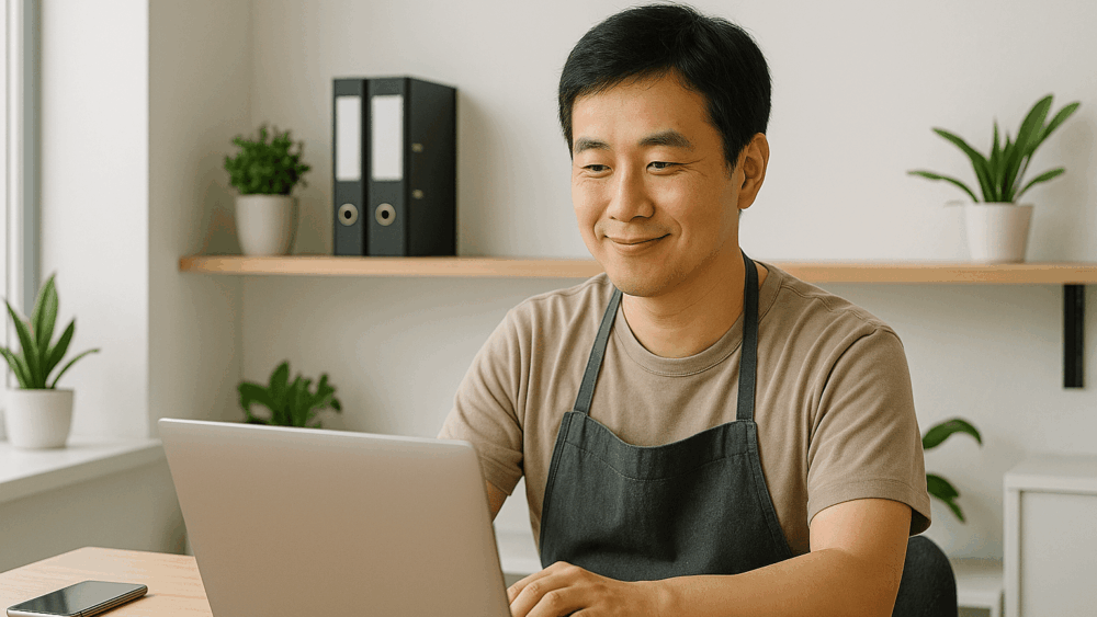 経理業務が効率化された飲食店経営者