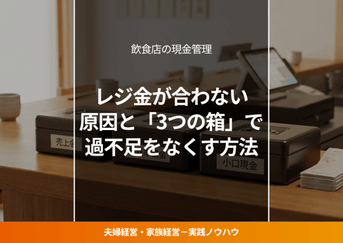 飲食店の売上現金・釣銭・小口現金を分けた3つの箱管理システム