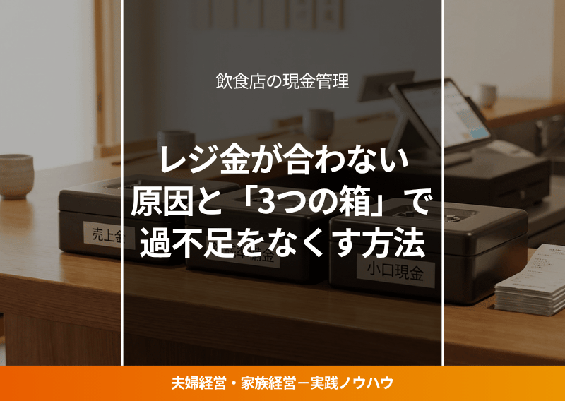 飲食店の売上現金・釣銭・小口現金を分けた3つの箱管理システム